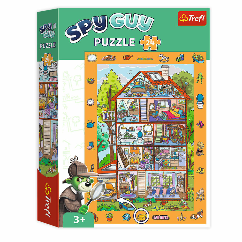 Trefl Beobachtungspuzzle Spy Guy Zuhause, Puzzle, 24 Teile, 48 x 34 cm, 15593