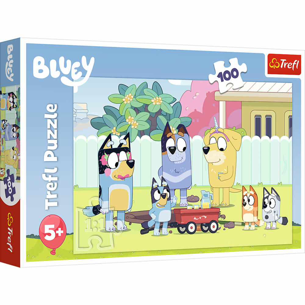 Trefl Puzzle Bluey, Kinderpuzzle, 100 Teile, 41 x 27.5 cm, 16471