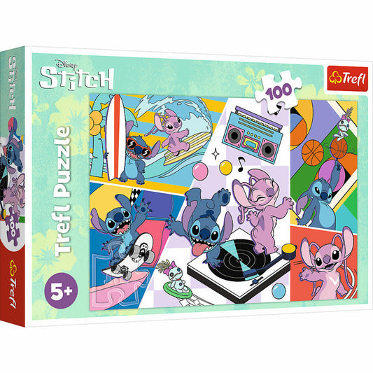 Trefl Puzzle Lilo & Stitch, Kinderpuzzle, Kinder, 100 Teile, 48 x 34 cm, 16473