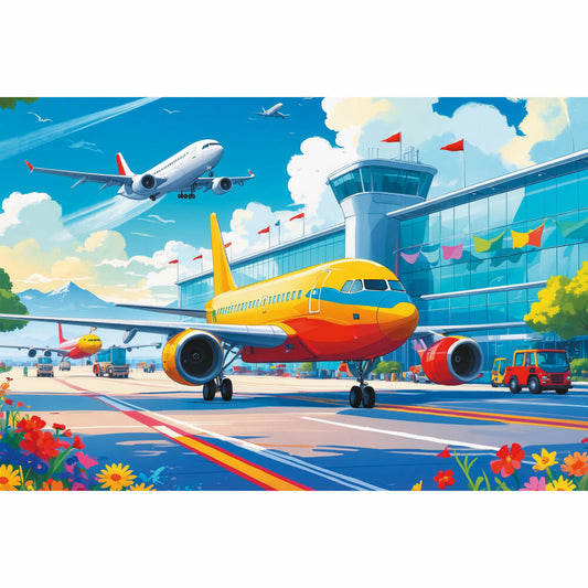 Trefl Puzzle Flughafen, Kinderpuzzle, Kinder, 100 Teile, 48 x 34 cm, 16491