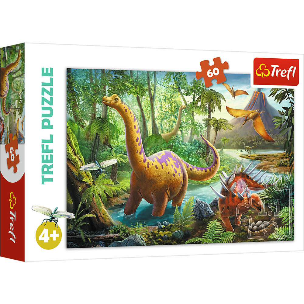 Trefl Puzzle Dinosaurier, Kinderpuzzle, Dinos, 60 Teile, 33 x 22 cm, 17319