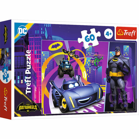 Trefl Puzzle Warner Batwheels, Kinderpuzzle, 60 Teile, 33 x 22 cm, 17400