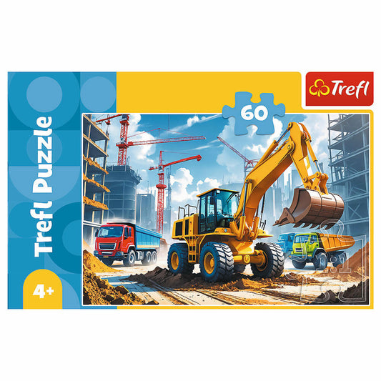 Trefl Puzzle Baufahrzeuge, Kinderpuzzle, 60 Teile, 33 x 22 cm, 17406