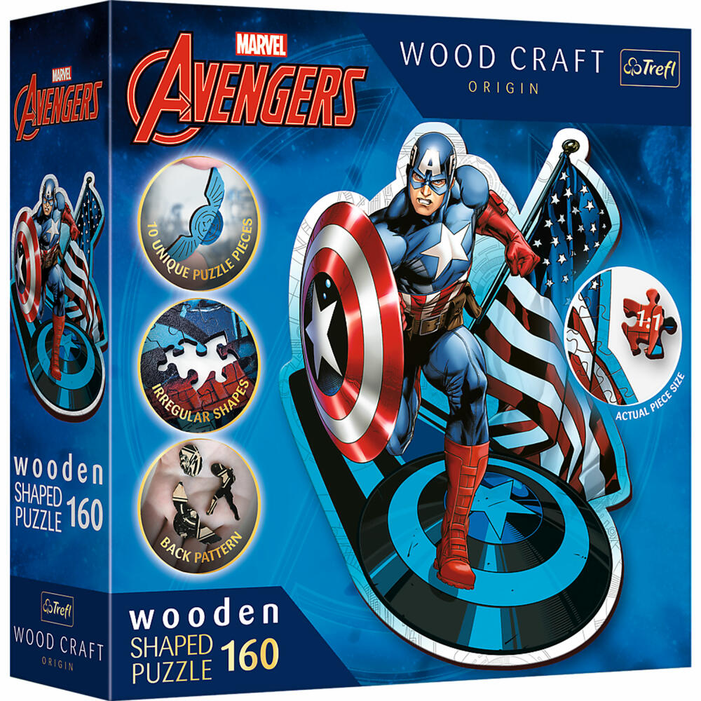 Trefl Holz Puzzle Marvel Avengers - Captain America, 160 Teile, 20194