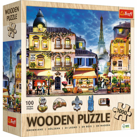 Trefl Holz Puzzle Französische Allee, Holzpuzzle, 1000 Teile, 51.9 x 37.5, 20209