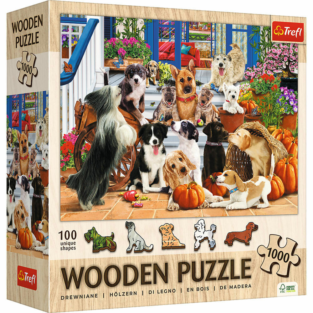 Trefl Holz Puzzle Hunde, Holzpuzzle, 1000 Teile, 51.9 x 37.5, 20212