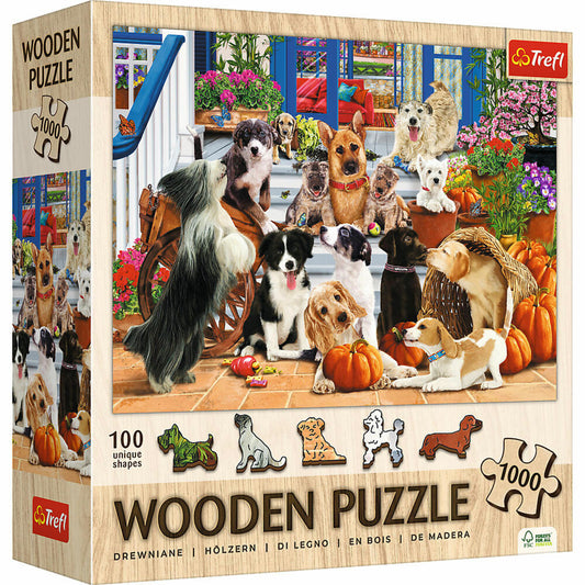 Trefl Holz Puzzle Hunde, Holzpuzzle, 1000 Teile, 51.9 x 37.5, 20212