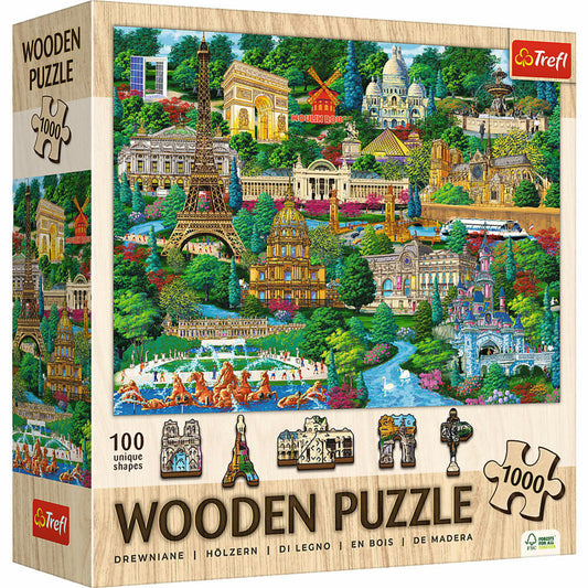 Trefl Holz Puzzle Frankreich Entdecken, Holzpuzzle, 1000 Teile, 51.9 x 37.5, 20213