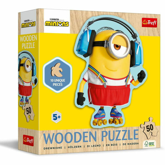 Trefl Holz Puzzle Junior - Minions, Kinderpuzzle, Kinder, 50 Teile, 20239