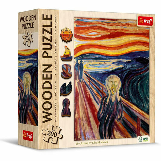 Trefl Holz Puzzle Der Schrei - Edvard Munch, 200 Teile, 25.4 x 18.2 cm, 20252
