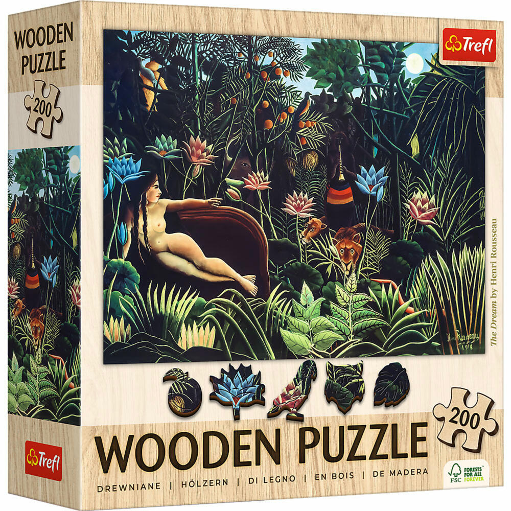 Trefl Holz Puzzle Der Traum - Henri Rousseau, 200 Teile, 25.4 x 18.2 cm, 20253