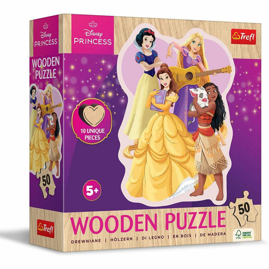 Trefl Holz Puzzle Junior - Disney Prinzessin, Kinderpuzzle, Kinder, 50 Teile, 20257
