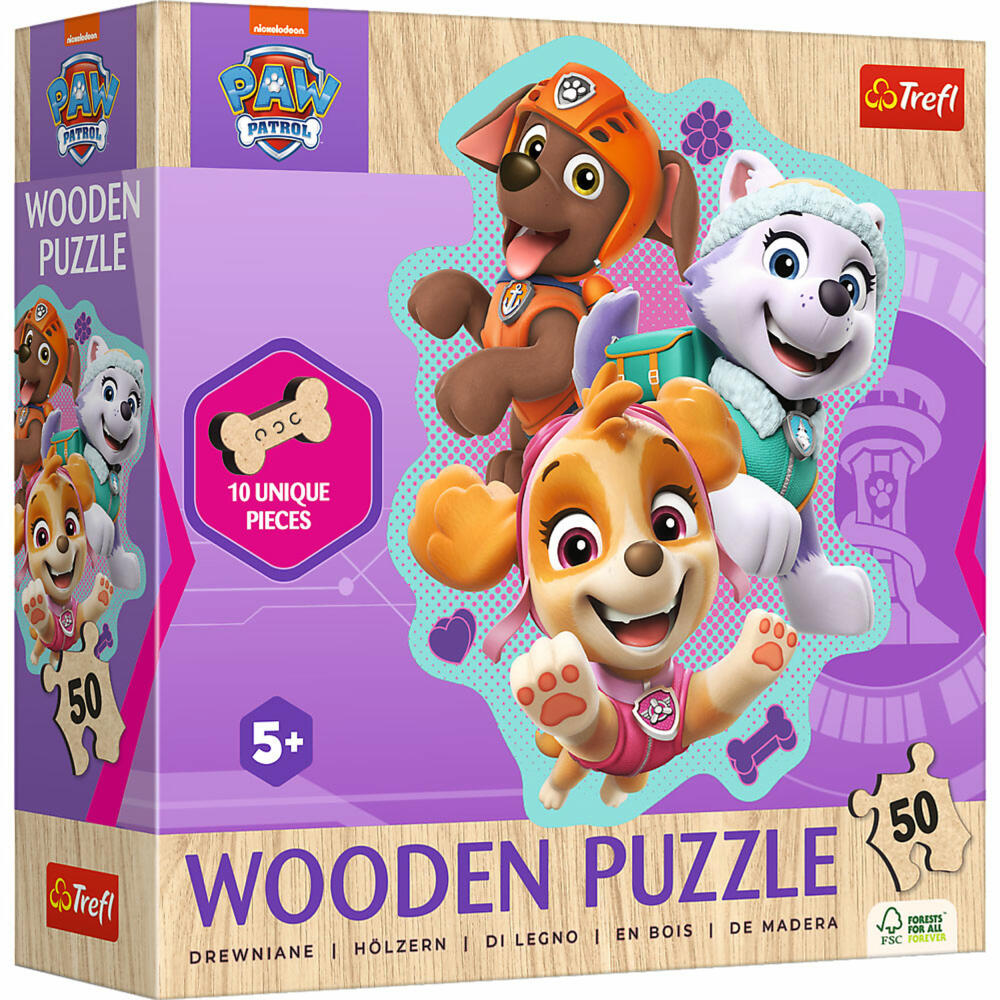 Trefl Holz Puzzle Junior - Paw Patrol, Kinderpuzzle, Kinder, 50 Teile, 20258