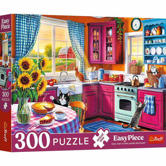 Trefl Easy Piece Puzzle Morgendliche Küche, Kinderpuzzle, Kinder, 300 Teile, 60 x 40 cm, 23102