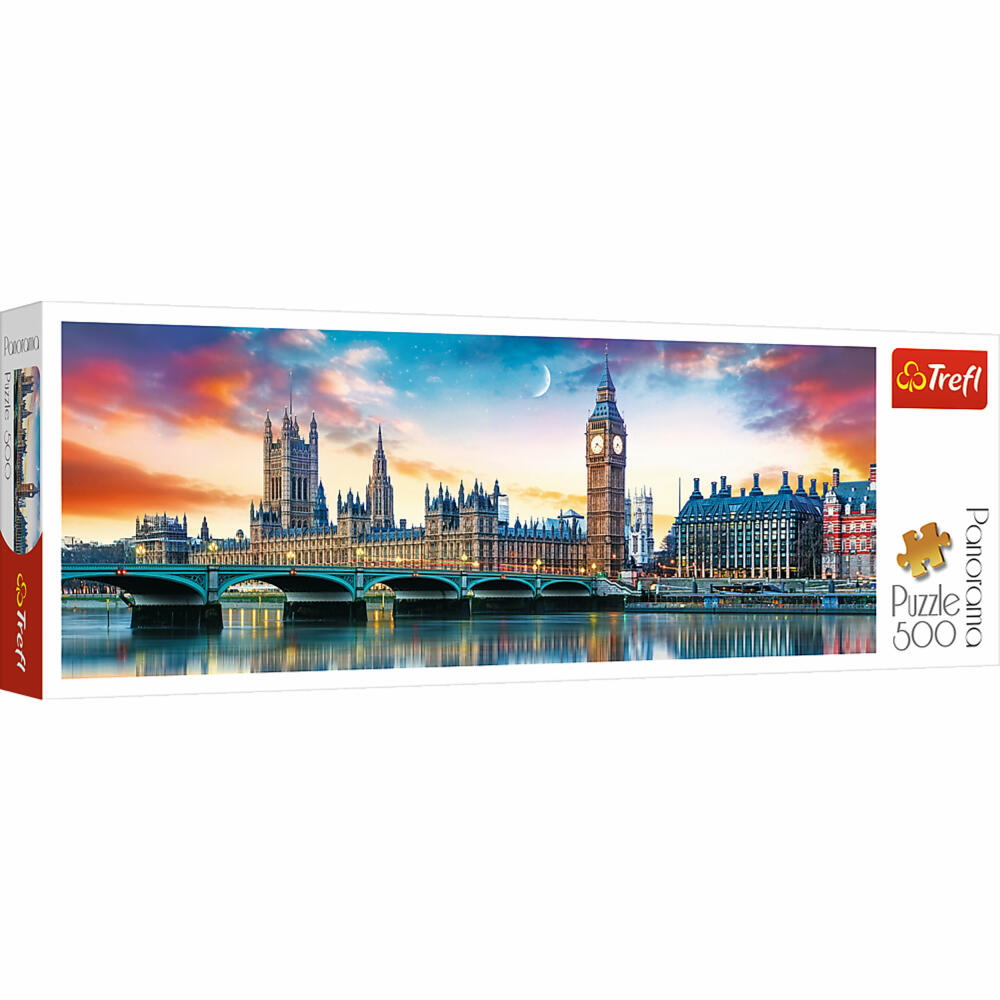 Trefl Panorama Puzzle Big Ben and London Palace, 500 pieces, 66 x 23.7 cm, 29507