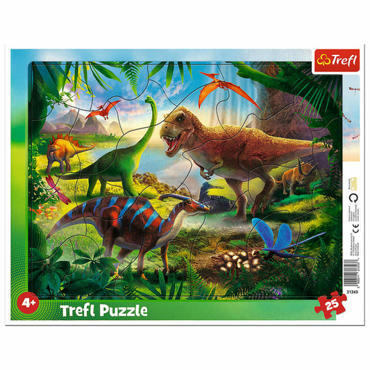 Trefl Rahmen-Puzzle Dinosaurier, Rahmenpuzzle, 25 Teile, 36.7 x 28.7 cm, 31343