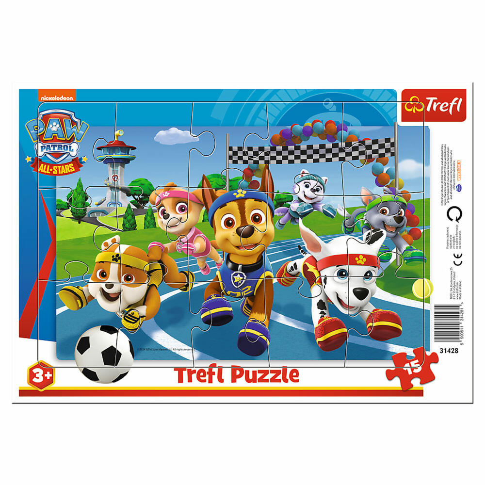 Trefl Rahmen-Puzzle Paw Patrol, Rahmenpuzzle, 15 Teile, 33 x 23 cm, 31428
