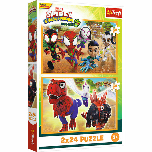 Trefl Puzzle Marvel Spidey, Kinderpuzzle, Kinder, 2 x 24 Teile, 41 x 27.8 cm, 34432