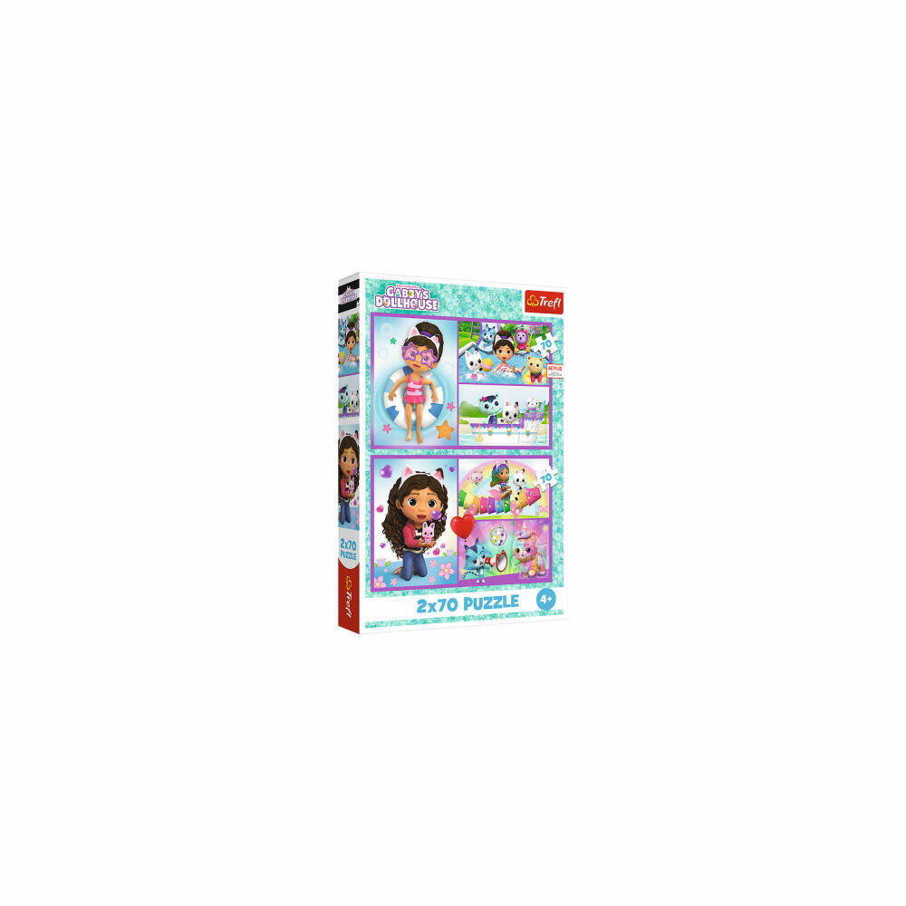 Trefl Puzzle Gabbys Dollhouse, Kinderpuzzle, Kinder, 2 x 70 Teile, 41 x 27.8 cm, 34438