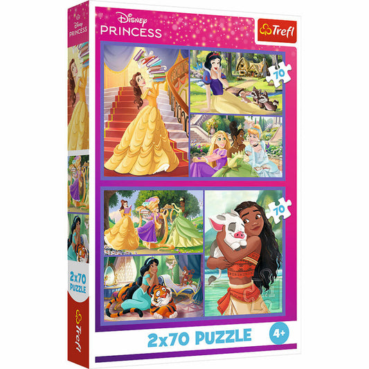 Trefl Puzzle Disney Prinzessin, Kinderpuzzle, Kinder, 2 x 70 Teile, 41 x 27.8 cm, 34440
