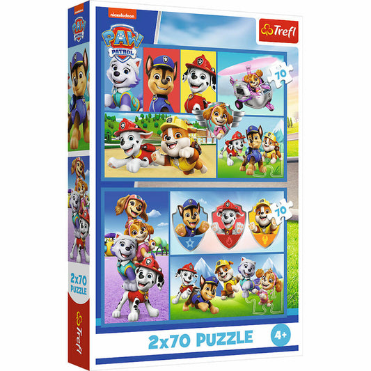 Trefl Puzzle Paw Patrol, Kinderpuzzle, Kinder, 2 x 70 Teile, 41 x 27.8 cm, 34441