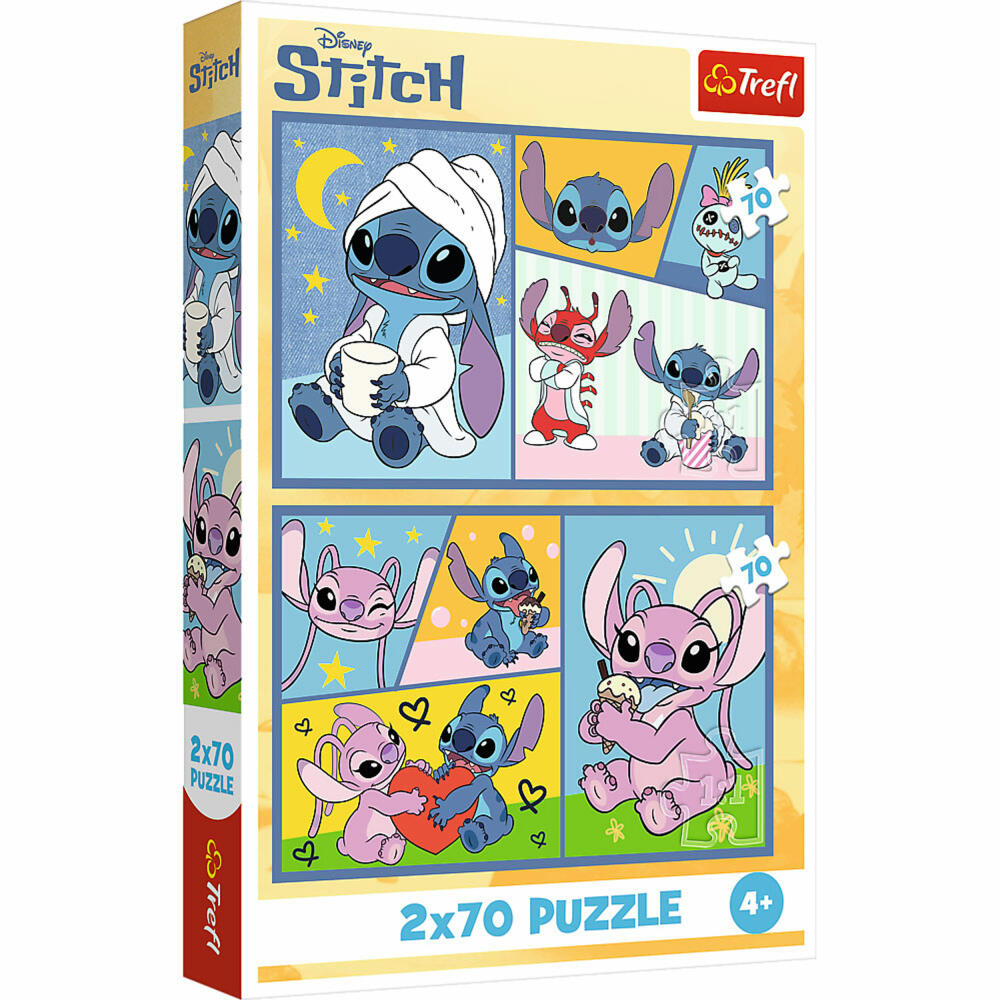 Trefl Puzzle Lilo & Stitch, Kinderpuzzle, Kinder, 2 x 70 Teile, 41 x 27.8 cm, 34444