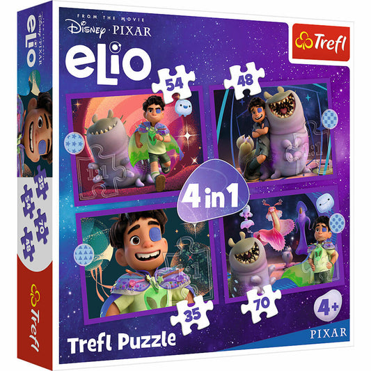 Trefl 4 in 1 Puzzle - Elio der Film, Kinderpuzzle, Kinder, 35 + 48 + 54 + 70 Teile, 28.5 x 20.5 cm, 34665