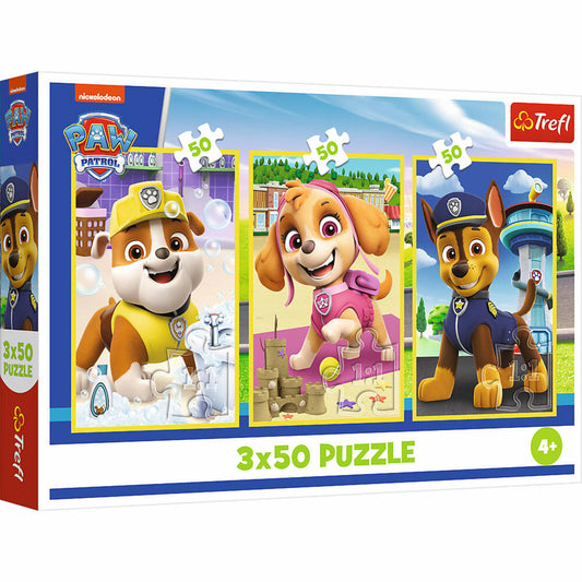 Trefl Puzzle Paw Patrol, Kinderpuzzle, Kinder, 3 x 50 Teile, 41 x 27.8 cm, 34878