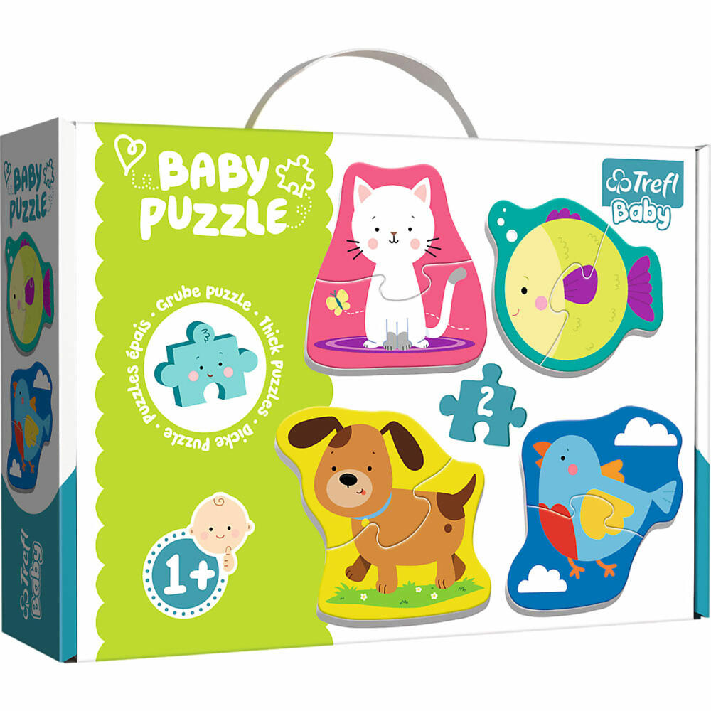 Trefl Baby Puzzle Tierkinder, Kinderpuzzle, Tierpuzzle, 4 x 2 Teile, 36074