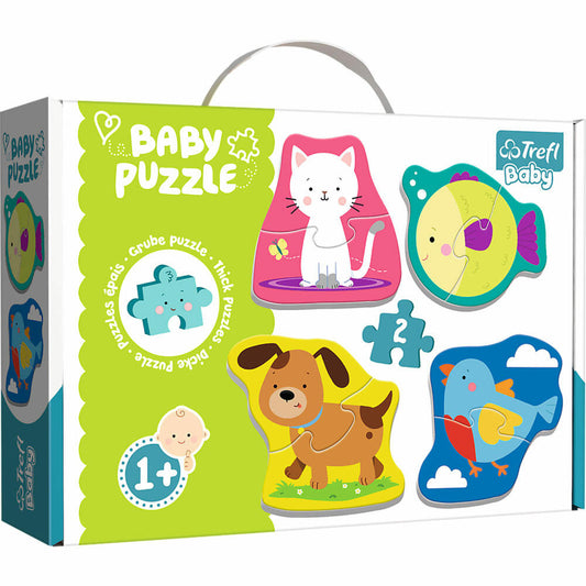 Trefl Baby Puzzle Tierkinder, Kinderpuzzle, Tierpuzzle, 4 x 2 Teile, 36074