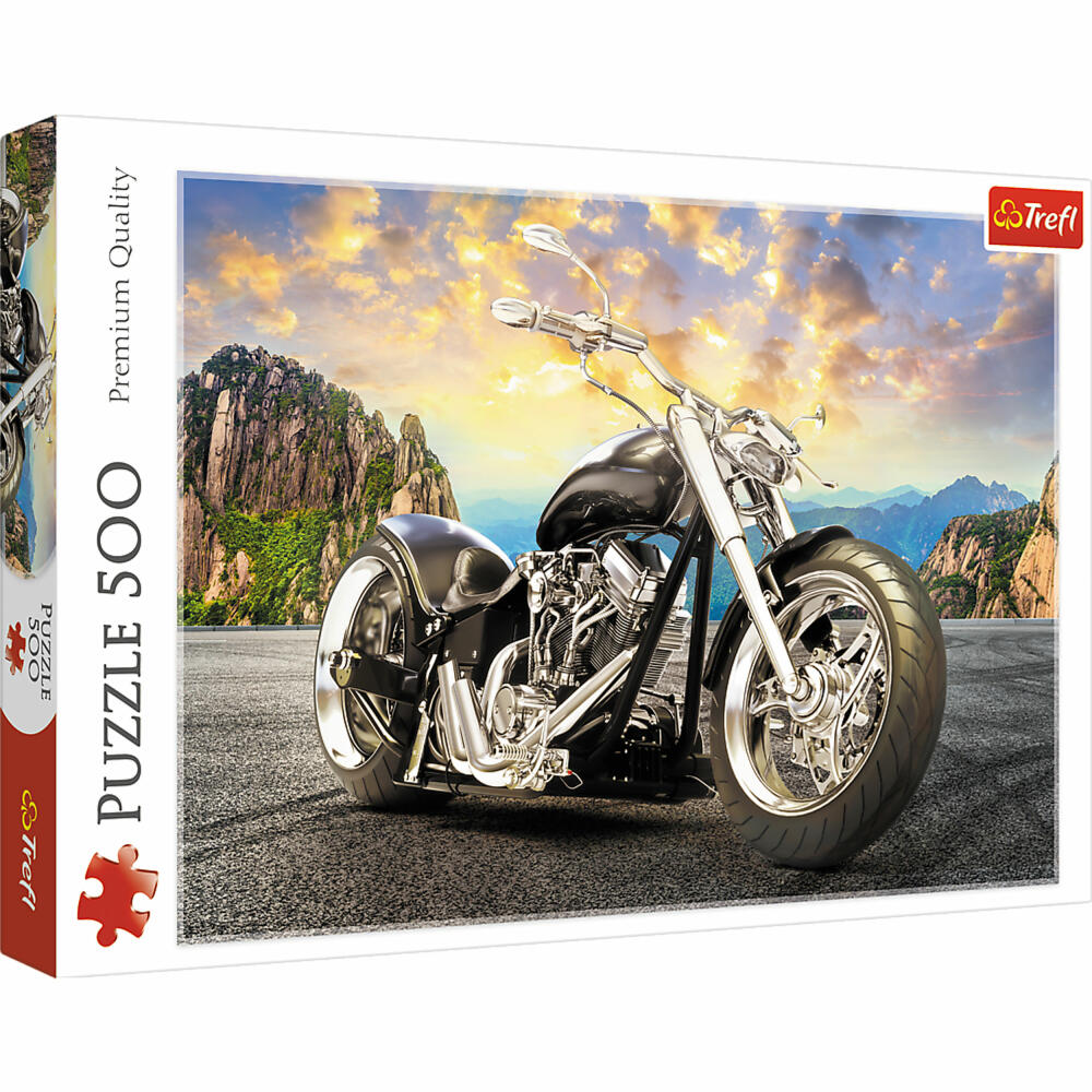 Trefl Puzzle Schwarzes Motorrad, 500 Teile, 48 x 34 cm, 37384