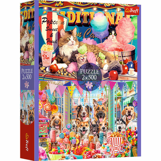 Trefl Puzzle Flauschige Freunde, 2 x 500 Teile, 48 x 34 cm, 37495
