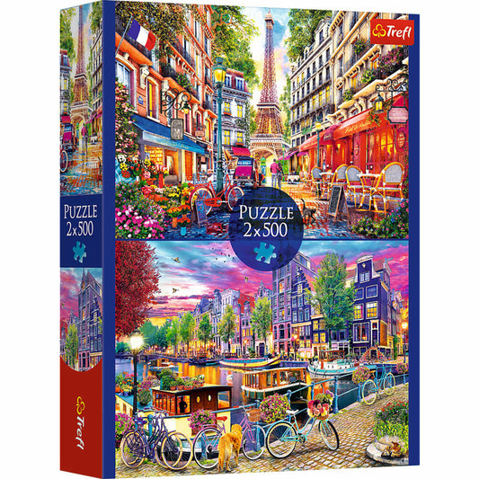 Trefl Puzzle Europäische Hauptstädte, 2 x 500 Teile, 48 x 34 cm, 37496