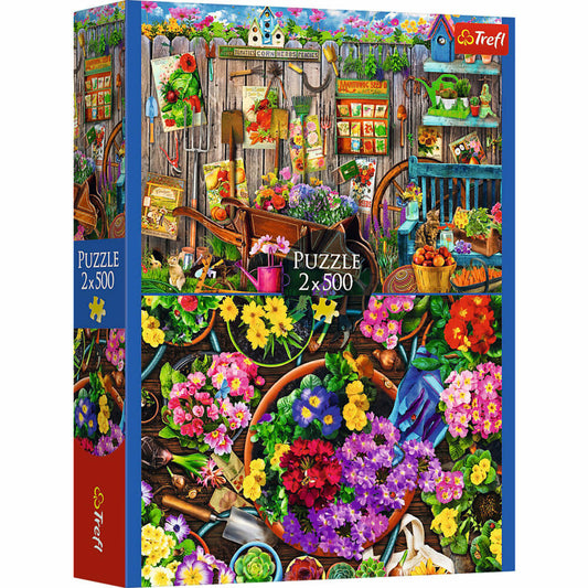 Trefl Puzzle Garten / Blumen, 2 x 500 Teile, 48 x 34 cm, 37529