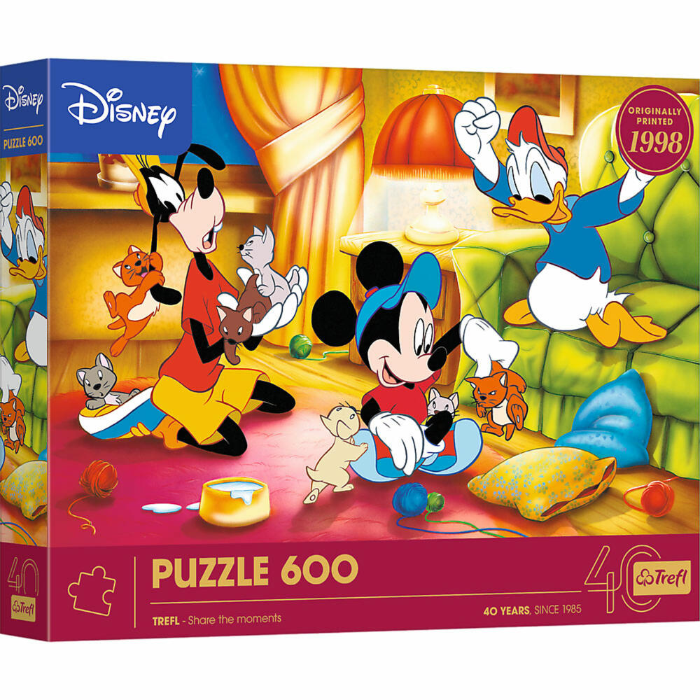 Trefl Puzzle Jubiläum Micky Maus 40 Jahre Disney, Kinderpuzzle, 600 Teile, 37601