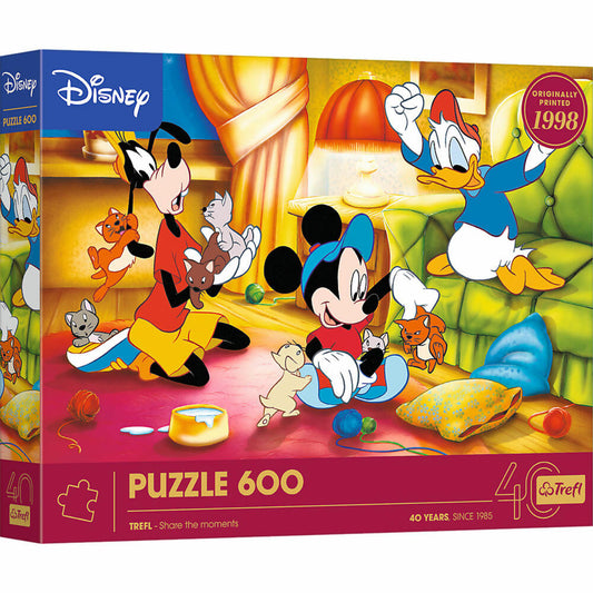Trefl Puzzle Jubiläum Micky Maus 40 Jahre Disney, Kinderpuzzle, 600 Teile, 37601