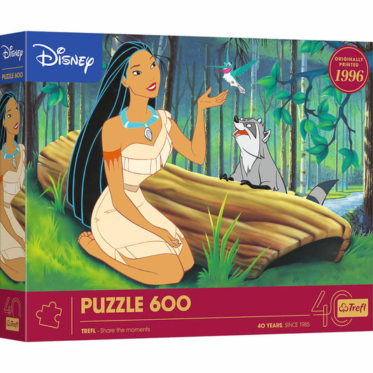 Trefl Puzzle Jubiläum Pocahontas, 40 Jahre Disney, Kinderpuzzle, 600 Teile, 37605