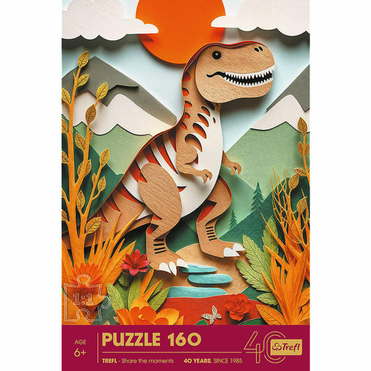 Trefl Puzzle Dinosaurier, Premium Plus, 40 Jahre Trefl Jubiläum, 160 Teile, 41 x 27.5 cm, 40048
