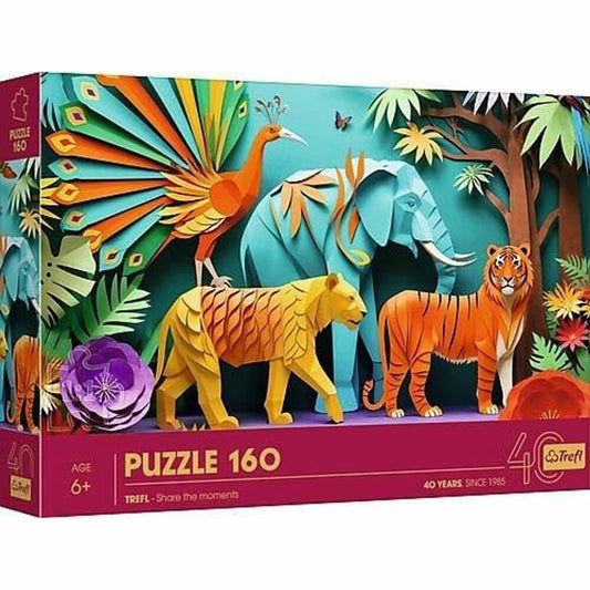 Trefl Puzzle Dschungel, Premium Plus, 40 Jahre Trefl Jubiläum, 160 Teile, 41 x 27.5 cm, 40051