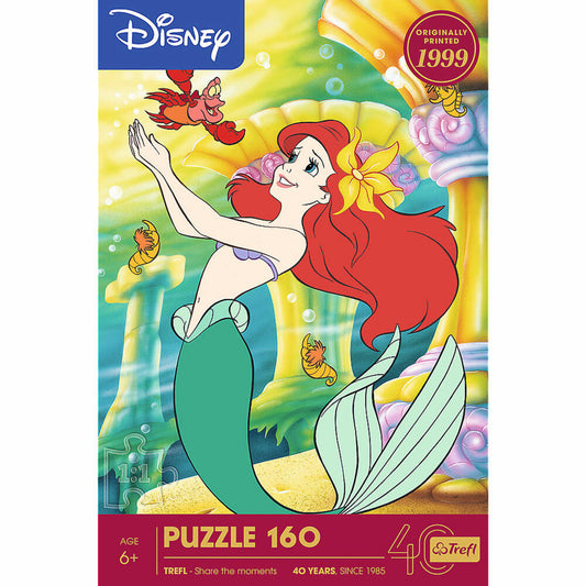 Trefl Puzzle Jubiläum Arielle die Meerjungfrau, 40 Jahre Disney, Kinderpuzzle, 160 Teile, 40056
