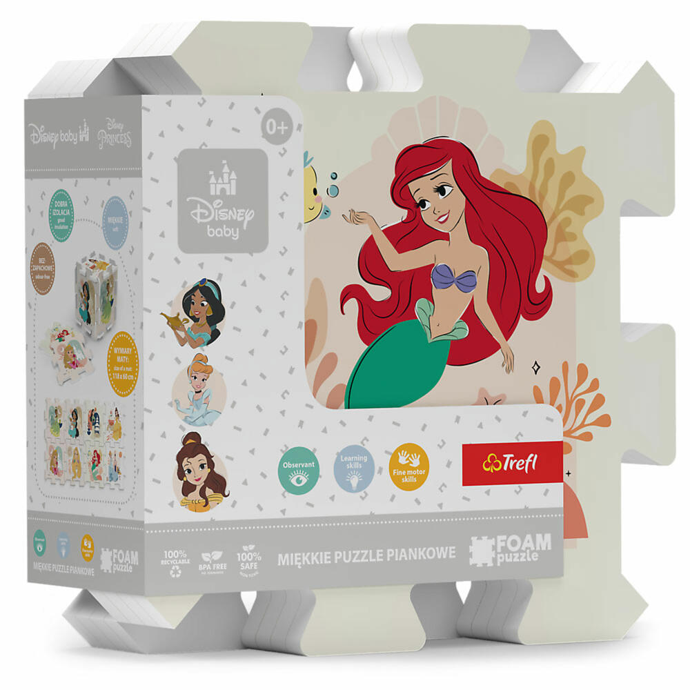 Trefl Schaumstoff-Puzzle - Disney Prinzessin, Puzzlematte, Puzzle, Spielmatte, 8 Teile, 61605