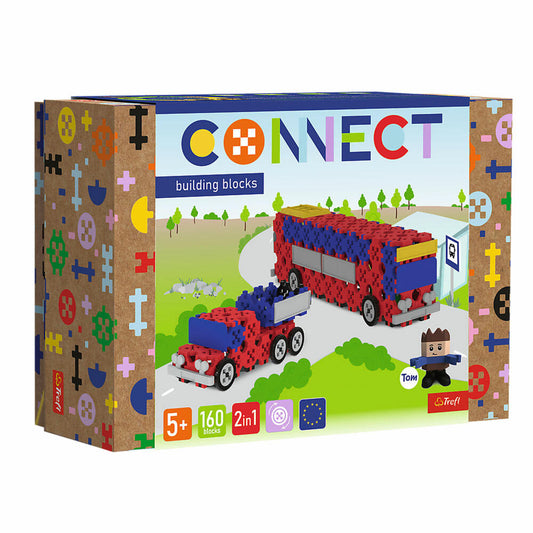 Trefl CONNECT M - LKW Bus, Bausteine, Bauklötze, ab 5 Jahren, 160 Teile, 61973