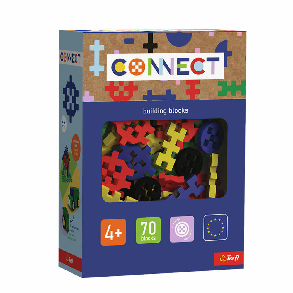 Trefl CONNECT - Basic Boy, Bausteine, Bauklötze, ab 4 Jahren, 70 Teile, 61987