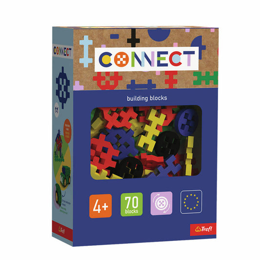 Trefl CONNECT - Basic Boy, Bausteine, Bauklötze, ab 4 Jahren, 70 Teile, 61987