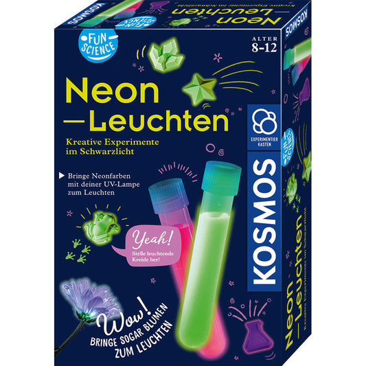 KOSMOS Fun Science Neon-Leuchten, Experimentieren, Basteln, Lernen, Entdecken, ab 8 Jahren, 654191