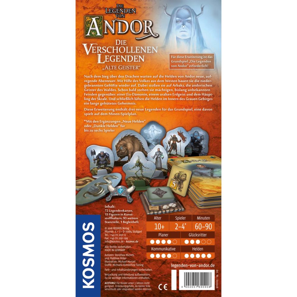 KOSMOS The Legends of Andor - The Lost Legends, Expansion to the Basic Game, Adventure and Strategy, Game, Ages 10 and Up, 690908
