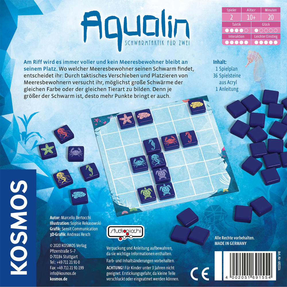 KOSMOS Aqualin, Brettspiel, Familienspiel, Spielzeug, Spielen, Geschenk, ab 10 Jahren, 691554