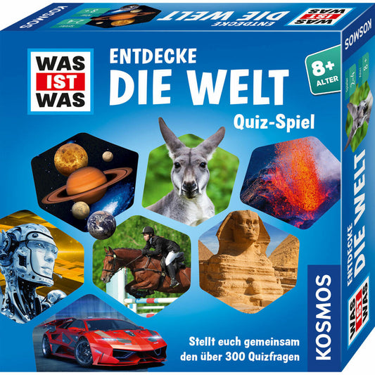 KOSMOS WAS IST WAS Entdecke die Welt, Quiz-Spiel, Wissenspiel, Kinderspiel, Quiz Spiel, Kinder, ab 8 Jahren, 687748