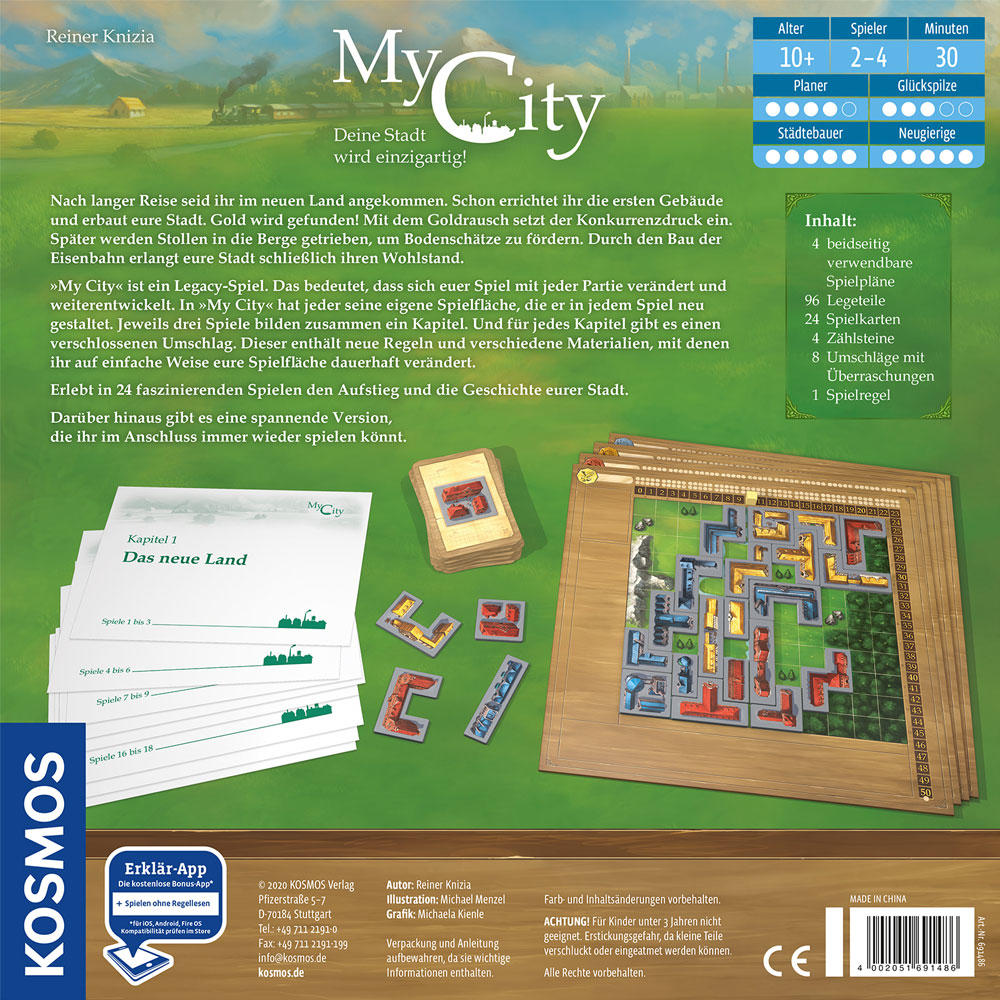 KOSMOS My City, Brettspiel, Familienspiel, Spielzeug, Spielen, Geschenk, ab 10 Jahren, 691486