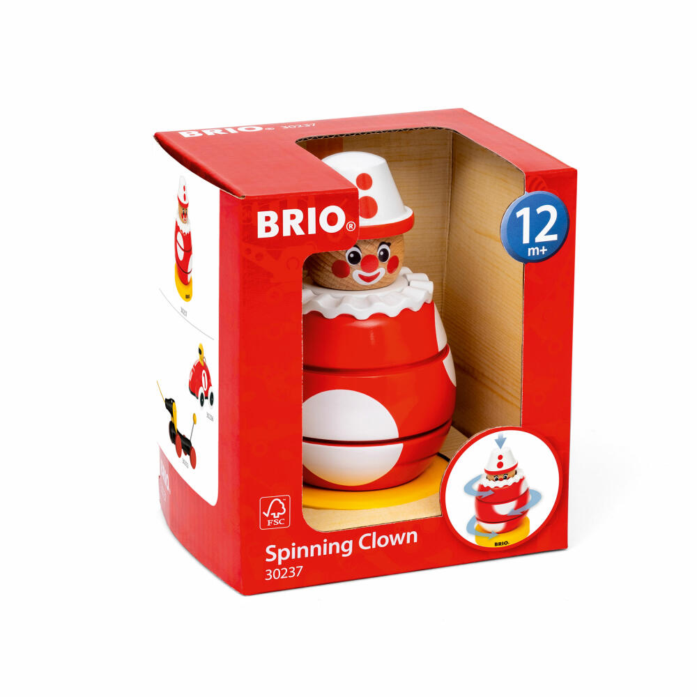 BRIO Drück- & Dreh-Clown, Holzspielzeug, Holz Spielzeug, ab 12 Monaten, 63023700